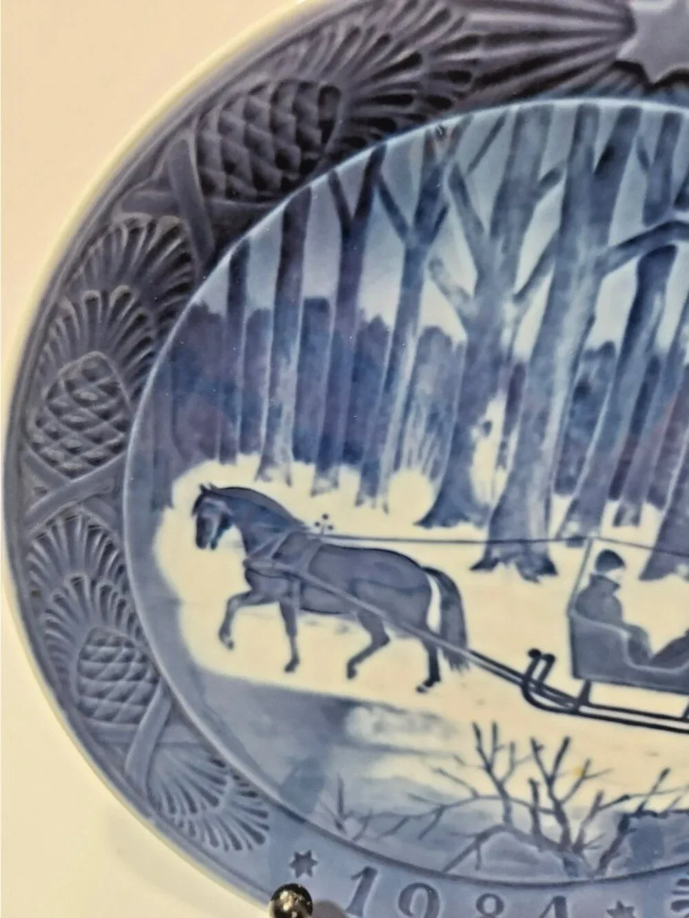 Vtg 1984 Royal Copenhagen Jingle Bells Collector Plate Denmark Blue White